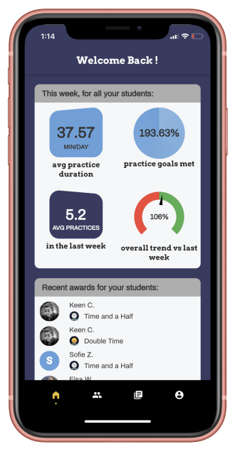 "Practice Space" guitar app screenshot